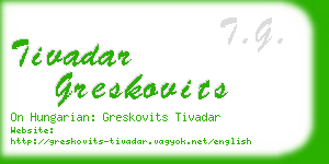 tivadar greskovits business card